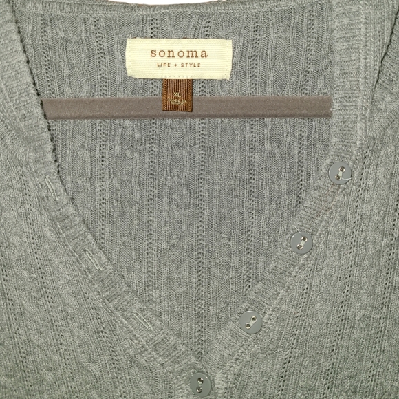 Sonoma Hooded Pullover Gray Sweater XL - Picture 3 of 4